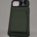 for iPhone 15 Plus & iPhone 14 Plus Wallet Case with Card Holder(4-5 Cards), Slide Camera Lens Cover, Military Grade Shockproof & RFID Protection, Phone Case for iPhone 15 Plus/14 Plus, Green