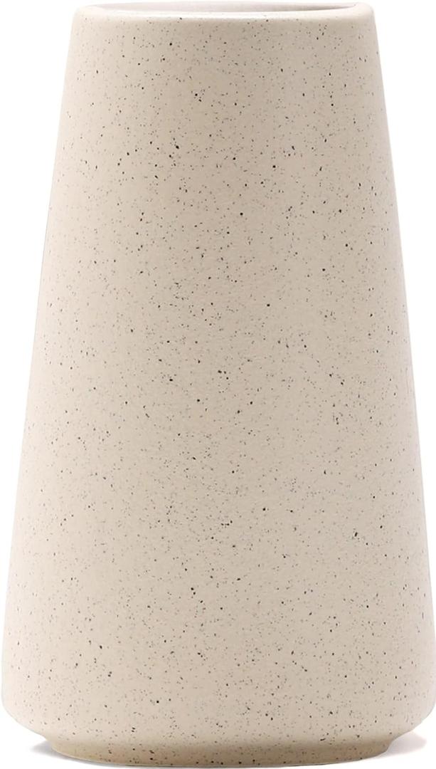 Beige Vase - Beige Ceramic Vase, 6 Neutral vase Home Decor, Boho Off White Cream Vases for Flower, Minimalist Modern Ivory vases for Centerpieces, Room Decor, Living Room, Bedroom or Gift