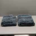 H.VERSAILTEX 2 Piece Bathroom Set - Super Absorbent Chenille Striped Bath Mats - Non Skid, Machine Washable - Stone Blue, 24 x 36 Plus 20 x 32 Inches