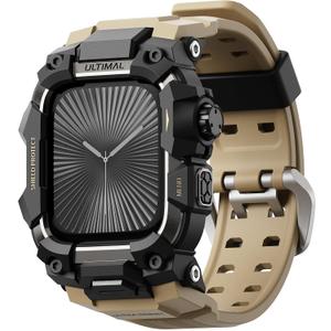 ULTIMAL Rugged Case with Band for Apple Watch 46mm,Compatible with Apple Watch Series 11/10, Military Grade Shockproof Bumper Cover for iWatch Tactical Band Men (46mm,Desert Yellow)
