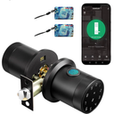 Fingerprint Door Knob, Keyless Entry Smart Door Knob with Touchscreen Keypad, Key FOB, App Control, Auto Lock, Voice Prompts, 300+ User Capacity, Door Lock for Bedroom, Gate, Office, Matte Black