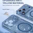 BERFY for iPhone 17 Pro Case for Women, Compatible with MagSafe, Clear Glitter Shockproof Protective Case, Anti-Yellowing, with Screen Protector & 3 Diamond Camera Lens Covers 6.3", Sparkle Blue
