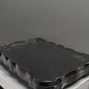 BBG 6 Pack Black Plastic Food Serving Trays, 15" x 10" Halloween Party Platters and Trays, Rectangle Black Plastic Serving Trays, Dishwasher Safe Reusable Platters Set, Plastic Trays for Party