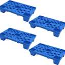 Plastic Pallets,4 Pack Lightweight Pallet,Nestable Moisture-Proof Floor Pallets,Spliceable Outdoor Breathable Grid Platform for Garage WarehousPacke Supermarket Basement Storage,19.7x11.8x3.9in