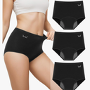 Underwear for Women Heavy Flow Leakproof High Waisted Cotton Panties Postpartum Menstrual Briefs 3 Pack L