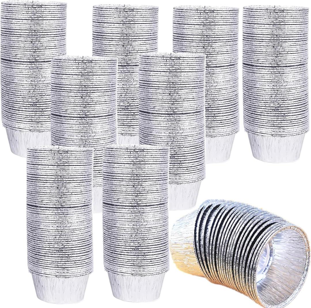 300 Pack Aluminum Foil Ramekins, 4 oz Disposable Ramekins, Tin Baking Cups for Tart, Pudding, Cupcake, Souffle, Appetizer