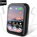 128GB MP3 Player with Bluetooth 5.3, Portable Digital Lossless Music Player with Built-in Speaker, 2.0 in Full Touch Screen, HiFi Sound, FM Radio, Voice Recorder, Earphones Included, Black