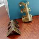 Skirting Board Corner Protectors Solid Brass Baseboard Corner Protectors, Vintage Metal Corner Protector Table Corner Perimeter Cover Safety Bracket with Screws (Gold*5Pcs)