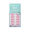 BTArtbox Press On Nails Almond - Pastel Baby Pink Short Press On Nails with Glue for Women, Opaque Soft Gel Glue On Nails in 16 Sizes - 32 Stick On Nails Kit, Bounce Kiss