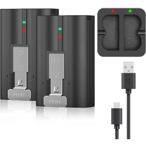 2-Pack 6040mAh Replacement Battery with Charger Station for Ring-Doorbell 2/3/4, Spotlight and Stick Up Cam, Rechargeable Upgraded Lithium Li-ion Batteries 3.65V Camera Indoor