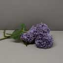 Buart 3PCS Long Stem Big Size Flowers Artificial Silk Hydrangea Lifelike Flowers Real Touch Purple Artificial Flowers Wedding Shower Bride Bouquets Office Living Room Table Decorations (21 Inch)