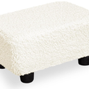 CAROLMADE Small Foot Stool Ottoman Footstool with Legs Under Desk Footrest for Living Room Bedroom and Office, Soft Ivory White