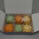 MTLEE 6 Pieces Thanksgiving Pumpkin Shaped Soy Candles Fall Scented Tealight Candles Home Decor Handmade Thanksgiving Gifts for Bedroom Bathroom Party(Orange, Green,Pumpkin)