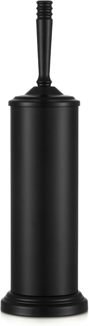 Black Toilet Brush and Holder Set, Stainless Steel Toilet Brush for Bathroom,Heavy Duty Black Toilet Bowl Brush and Holder,Deep Cleaning Modern Toilet Cleaner Brush -Space Saving, Covered Brush