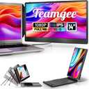 Teamgee Laptop Screen Extender, 14" FHD 1080P IPS Portable Monitor for Laptop, Built-in Stand/Speaker, Dual Screen Monitor for 13"-17" Laptops, Plug & Play Suitable for Mac, Wins, Android, Dex