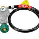 GasSaf 3FT 2 Stage Propane Regulator with Hose 90 Degrees RV Propane Regulator Hose Suitable for Dual Fuel Generator, RV Appliance, Gas Grills and More, 3/8 Female Flare Nut (Upgrade 3 Feet)
