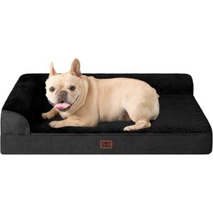 EHEYCIGA Orthopedic Dog Bed Medium Size Dogs, Memory Foam Dog Bed with Washable Removable Cover, Waterproof Pet Sofa Couch for Crate with Nonskid Bottom, 30x20x6, Black