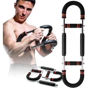 Twister Arm Trainer, 60-100lb Adjustable Chest Workout Equipment, Portable Power Twister Bar, Detachable Design, Arm Trainer for Men, Chest Trainer for Men, Shoulder Muscle Training, Fitness Anywhere