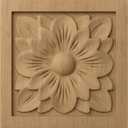 Ekena Millwork ROS03X03X00DGLW Small Dogwood Flower Square Rosette, 3"W x 3"H x 5/8"P, Lindenwood, 1 Count (Pack of 1)