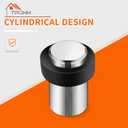 2PCS Stainless Steel Cylindrical Universal Door Stop, 1-3/4 Inch Brushed Finish Door Stopper with Rubber Bumper  Protects Walls from Door Knob Damage by TPOHH