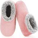 The Metluks Slippers for Women Indoor Soft Sole Fuzzy Sherpa Lined Warm Winter Slipper Socks with Non Slip Grippers (Pink)