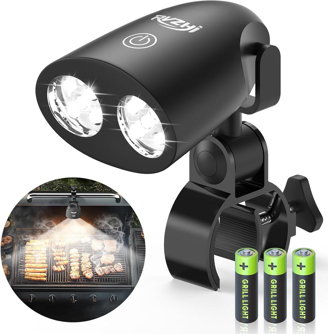 Grill Light BBQ Accessories: 2025 Upgraded 10 LEDs Bright Outdoor Grill Light - Flexible Rotation Adjustable C-clamp Smoker Grilling Accessories - Christmas Grilling Gifts for Men Dad Husband