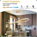 Gold LED Chandelier, Dimmable Modern Pendant Light with Remote - Contemporary Ceiling Light Fixture for Dining Room, Kitchen Island & Living Room, 47.24in