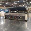 VEVOR Commercial Panini Grill, 3600W Electric Sandwich Panini Maker, Stainless Steel Double Sandwichs Press with Handle and Temp Control, 19x9 in Full Flat Enamel Plate, for Hamburger Steak Bacon