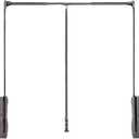 HOWHY Pull Down Closet Rod - Adjustable Side Mounted Closet Rod for Hanging Clothes,Easy to take and store clothes (Widths:27.56~36.61)