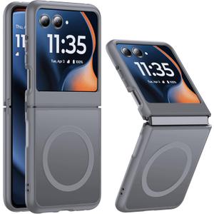 NO.1 Magnetic for Motorola Razr 2025/2024 Case with MagSafe[Military Shockproof][Translucent Matte][Anti-Fingerprint] Soft Silicone Bumper for Moto Razr 2025/2024 Case Slim, Grey