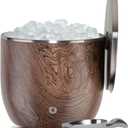 Snowfox XL - Insulated Ice Bucket with Lid/Scoops, Premium Vacuum Insulated Stainless Steel Ice Buckets for Parties, Ice Box, Home Bar Accessories, Parties Supplies, Bar Decor, 7L, Dark Walnut