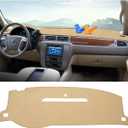Autorder Beige Dashboard Cover Mat for 2007-2013 Chevy Chevrolet Silverado Sierra, 2007-2014 Chevy Tahoe Suburban Denali Avalanche & GMC Yukon/XL & Only One Glove Box Accessories Polyester Dash Cover