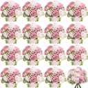 16 Bundles Artificial Flowers Peonies Bulk, Silk Fake Flower with Stems for DIY Bouquet Faux Peony Floral Arrangements for Vase Centerpiece Home Wedding Party Centerpiece(Pink)