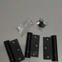 3 Pack - 4"x4" Residential Black Finish Reversible Self Closing Door Hinges - Squared Corners Auto Close Spring Hinge, Black Door Hinges