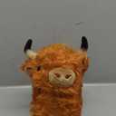 Kulupu Highland Cow Stuffed Animal,10.5 inches Realistic Cow Plush Toy,Animal Cattle Plush Farm Toy,Farm Plushie Christmas Birthday Present for Boys Girls Kids Grandchildren (Brown)