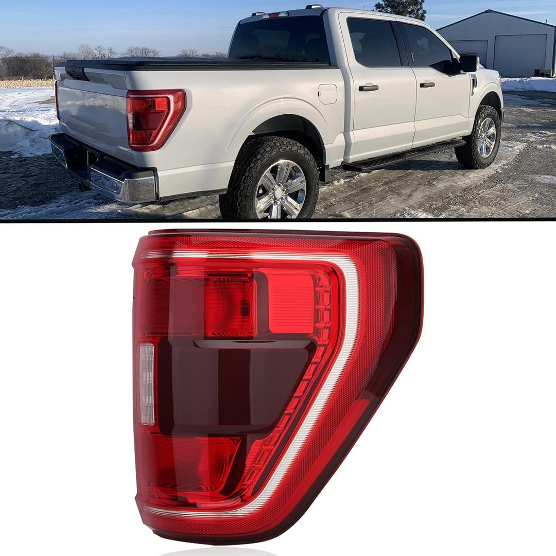 Tail Light Assembly For 2021 2022 2023 Ford F150 XLT Rear Brake Lamp Halogen Type Blind Spot Right Passenger Side Replace ML3Z13404C