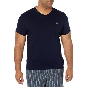 Lacoste Men's Short Sleeve V-Neck Pima Cotton Jersey T-Shirt (4X-Large)