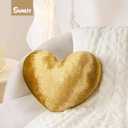 AELS Heart Shaped Pillow, 17.7 Inches Heart Decorative Throw Pillows, Velvet Love Cute Pillows, Valentines Day Decorations, Wedding Decor, Living Room Bedroom Nursery Decor, Golden