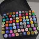 AnyMark Alcohol Markers, 80 Colors Dual Tip Art Coloring Markers Set for Adult Book Drawing Sketching Painting, Chisel & Fine, Black Penholder