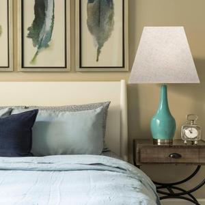Vipmip Linen Rectangular Lamp Shade, No Assembly Required Lampshade 5" x 6.5" Top, 8" x12" Bottom, 10" High, Replacement Lamp Shade for Table Lamp, Floor Lamp, Metal Spider Fitter