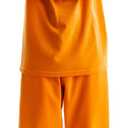 VZQI Prisoner Costume Men Inmate Costume Short Sleeve Tops and Pant Set Jail Costume Halloween Orange Prison Jumpsuit (Large)