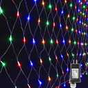 LYHOPE 12ft x 5ft 360 LED Christmas Net Lights, 8 Modes Low Voltage Mesh Christmas Decorative Lights for Xmas Trees, Bushes, Wedding, Garden, Outdoor, Indoor Decor (Multi-Color)
