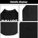 BINGPET Police Dog Shirts,Soft Cotton Puppy Tshirt,Breathable Lightweight Dog Costumes Tank Top Vest,Machine Washable Stretchy Clothes for Small Medium Large Dogs Boy Girl