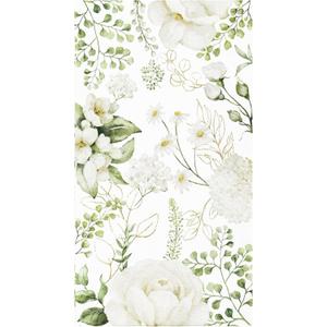 100 White Floral Guest Napkins Disposable Spring Blossom Hand Towels Decorative Wildflower Greenery Paper Dinner Napkin for Bathroom Toilet Powder Room Wedding Birthday Bridal Party Decor
