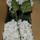 8 Pcs Hydrangea Artificial Flowers Outdoor Silk Bouquets, UV Resistant Faux Hydrangeas Flowers for Table Vase Centerpieces Outside Party Wedding Baby Shower Home Indoor Outdoor Decor (8, White)