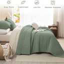 CozyTide Olive Green Oversized King Bedspread 120x120,Stone-Washed Cotton Lightweight Oversized King Quilt,3 Piece Extra Large Modern California King Coverlet Set Ultra Soft