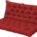 EAGLE PEAK Outdoor Porch Swing Cushion, 2-3 Seater Patio Bench Seat Cushion for Outdoor Furniture, 59"x43" (Red)
