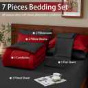 FUANNA Full Size Comforter Sets 7 Pieces, Reversible Bed in a Bag Full with All Season Premium Comforter, Bedding Sets Includes Comforter, Flat Sheet, Fitted Sheet, Pillowcases & Shams, Red & Black