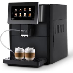 Hipresso Super Fully Automatic Espresso Coffee Machine-7" HD TFT Touchscreen with Milk Frother 19 Bar Pressure