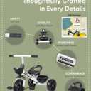 KRIDDO Kids Tricycles for 2-4 Year Olds, Toddler Trike Gift for 24 Months to 4 Years, White